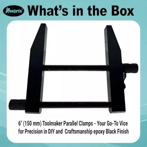 Assorts Toolmaker Parallel Clamp Alloy Steel 150 mm (6 Inch) Epoxy Black Finish