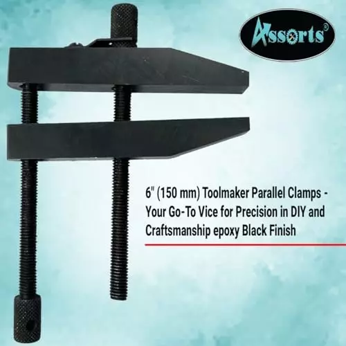 Assorts Toolmaker Parallel Clamp Alloy Steel 150 mm (6 Inch) Epoxy Black Finish