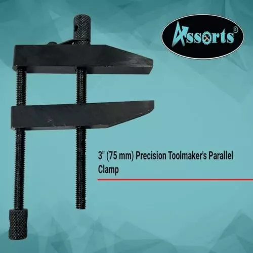 Assorts Toolmaker Parallel Clamp Alloy Steel 75 mm (3 Inch) Epoxy Black Finish