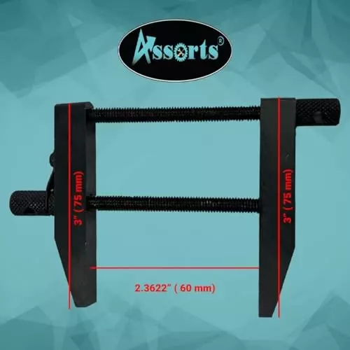 Assorts Toolmaker Parallel Clamp Alloy Steel 75 mm (3 Inch) Epoxy Black Finish