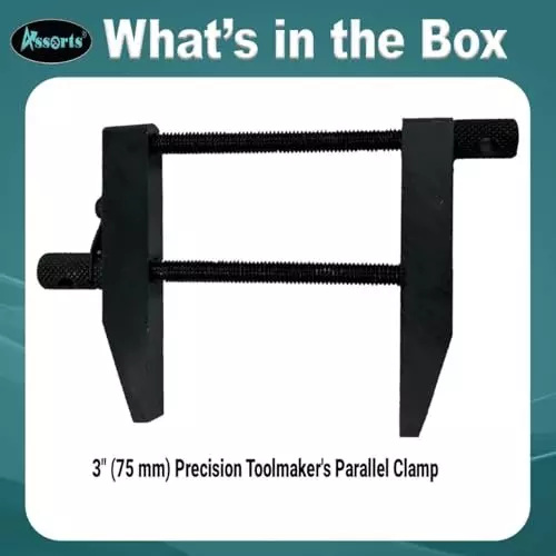 Assorts Toolmaker Parallel Clamp Alloy Steel 75 mm (3 Inch) Epoxy Black Finish