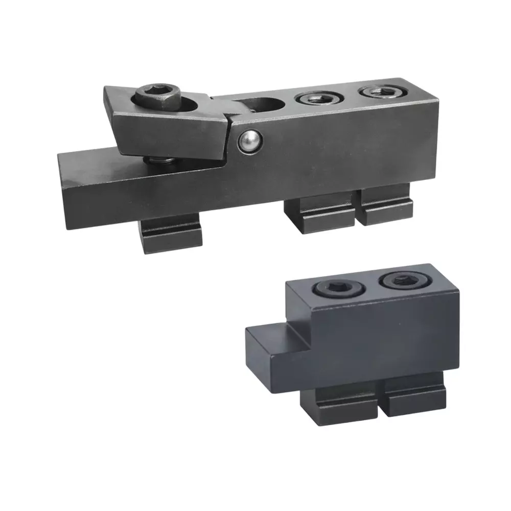 RP Steel Craft Low Height Pinch Clamp With Step and Stop with Step Hardened & Tempered Black Finish, RPCS-16 with STOP RSPCS-16