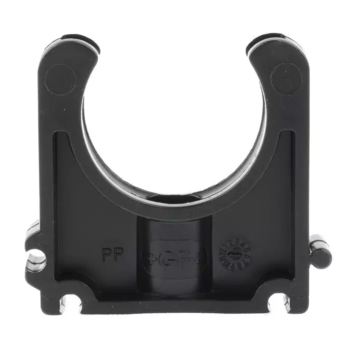 Georg Pipe Clamp Fischer PP Black 0.63inx2inx1.42in 0.24in, 167061038 (Pack of 5)