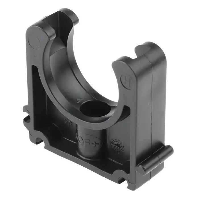 Georg Pipe Clamp Fischer PP Black 0.63inx2inx1.42in 0.24in, 167061038 (Pack of 5)