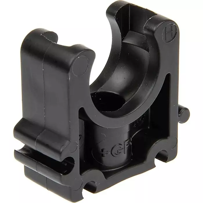 Georg Pipe Clamp Fischer PP Black 0.98inx3.54inx2.52in 0.35in, 167061041 (Pack of 2)