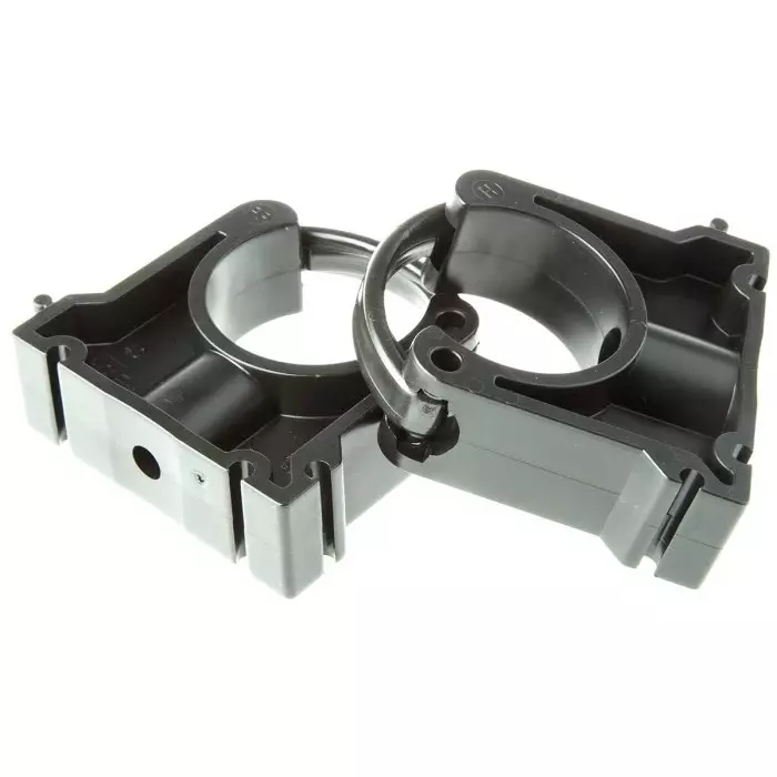 Georg Pipe Clamp Fischer PP Black 0.87inx2.68inx1.73in 0.28in, 167061039 (Pack of 2)