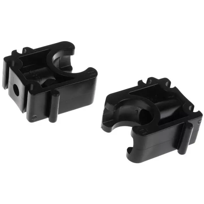 Georg Pipe Clamp Fischer PP Black 0.63inx1.22inx1.06in 0.24in, 167061035 (Pack of 10)