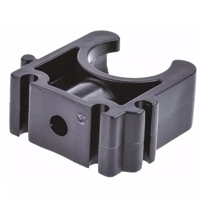 Georg Pipe Clamp Fischer PP Black 0.63inx1.42inx1.06in 0.24in, 167061036 (Pack of 5)