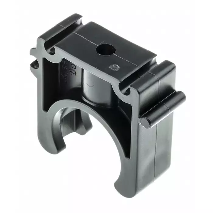 Georg Pipe Clamp Fischer PP Black 0.63inx1.62inx1.18in 0.24in, 167061037 (Pack of 5)