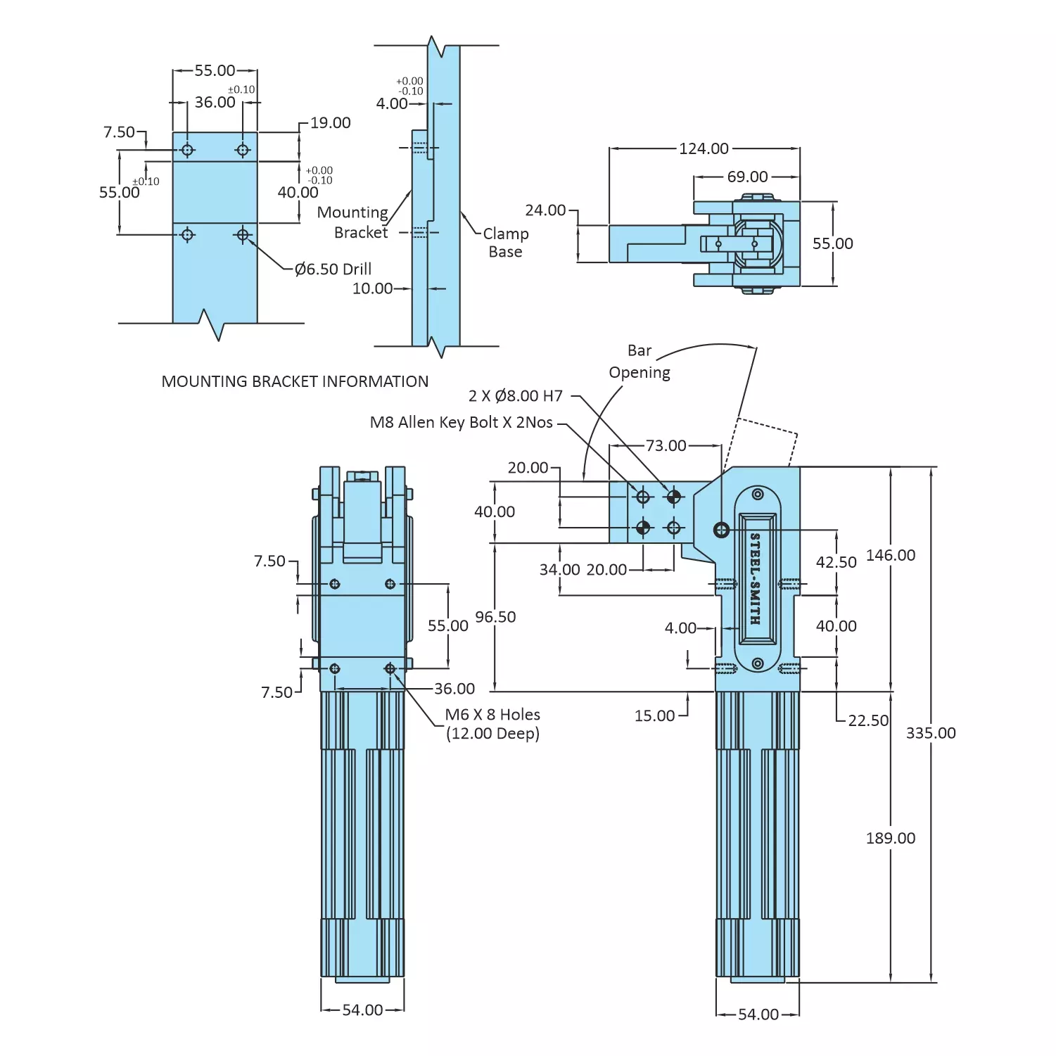 STEEL-SMITH Pneumatic Clamps, SSC-4065