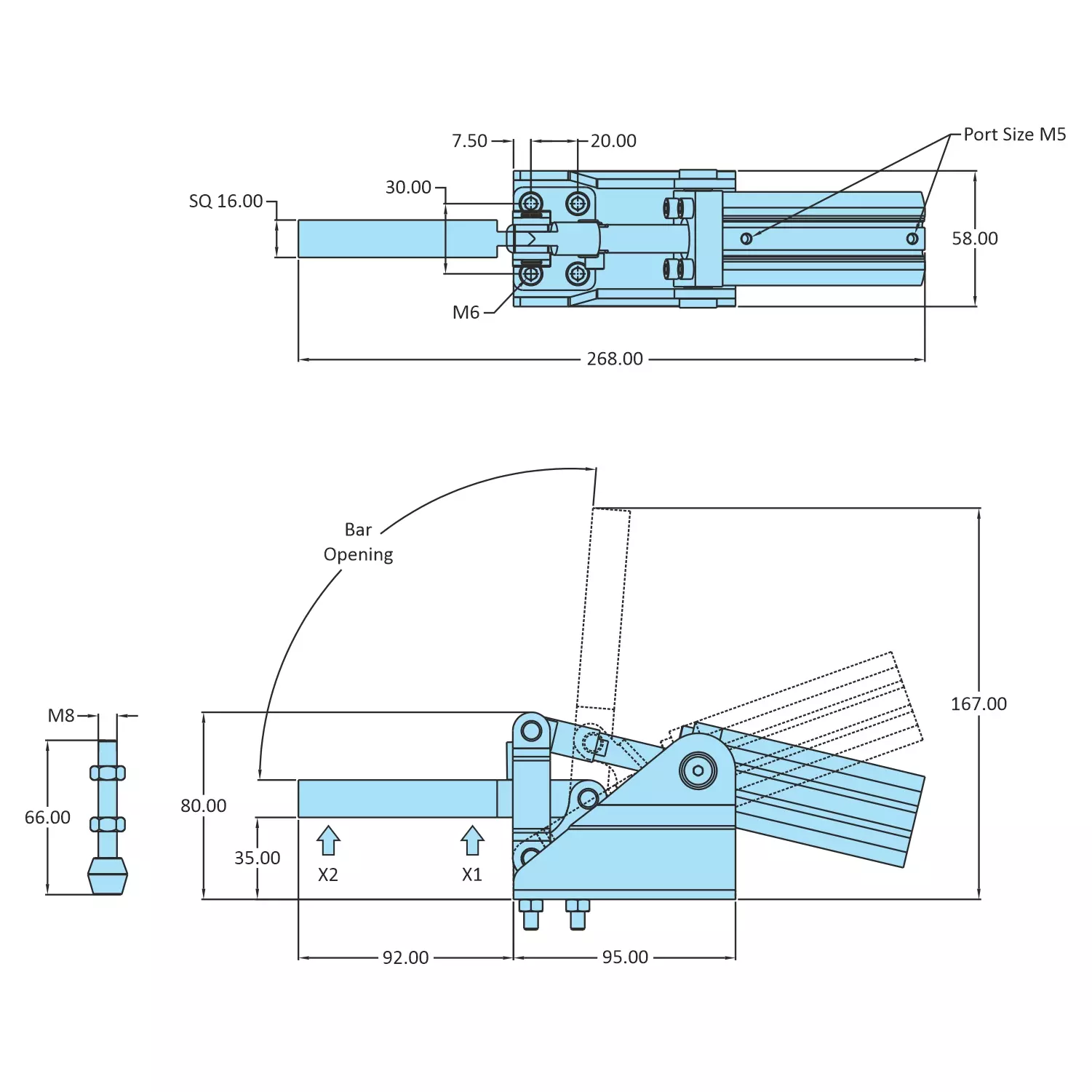 STEEL-SMITH Hold Down Action, AOT-3586-SB