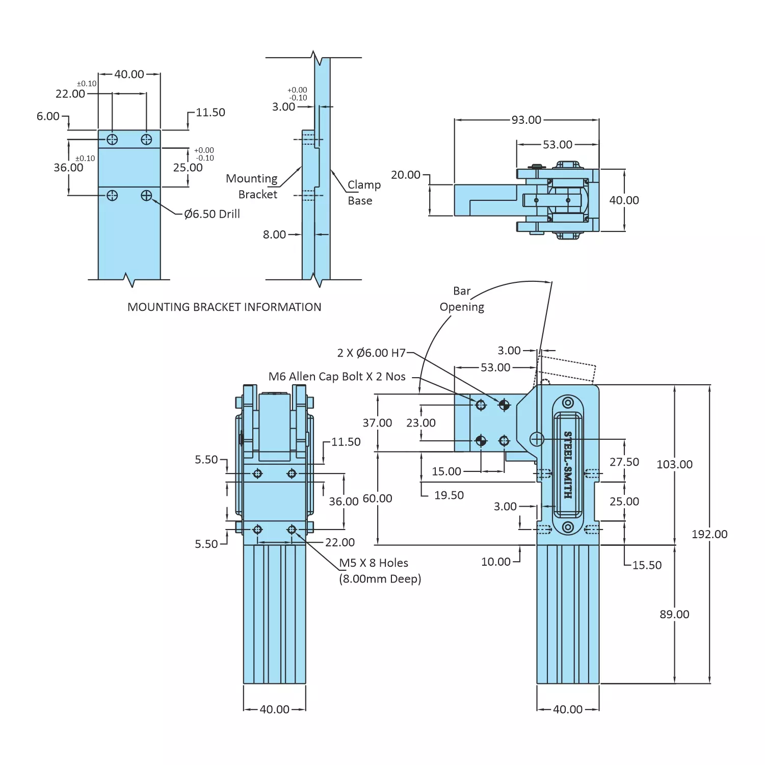 STEEL-SMITH Pneumatic Clamps, SSC-2550