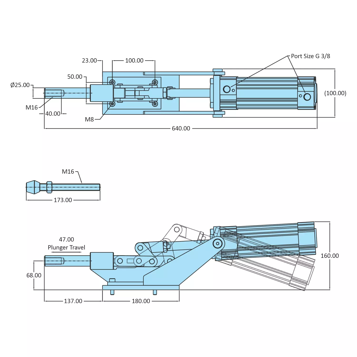 STEEL-SMITH Straight Line Action, AOT-6750-HTC