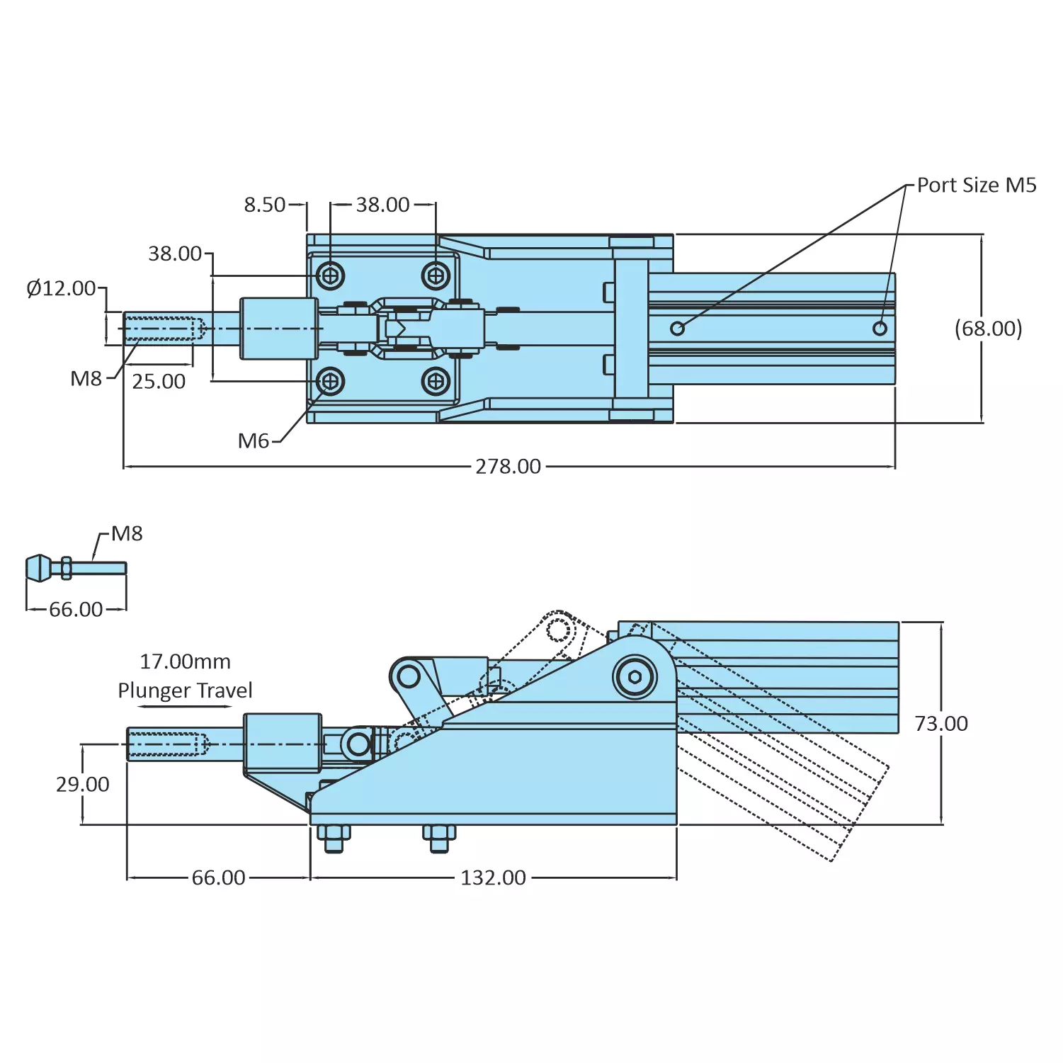STEEL-SMITH Straight Line Action, AOT-2530-HTC