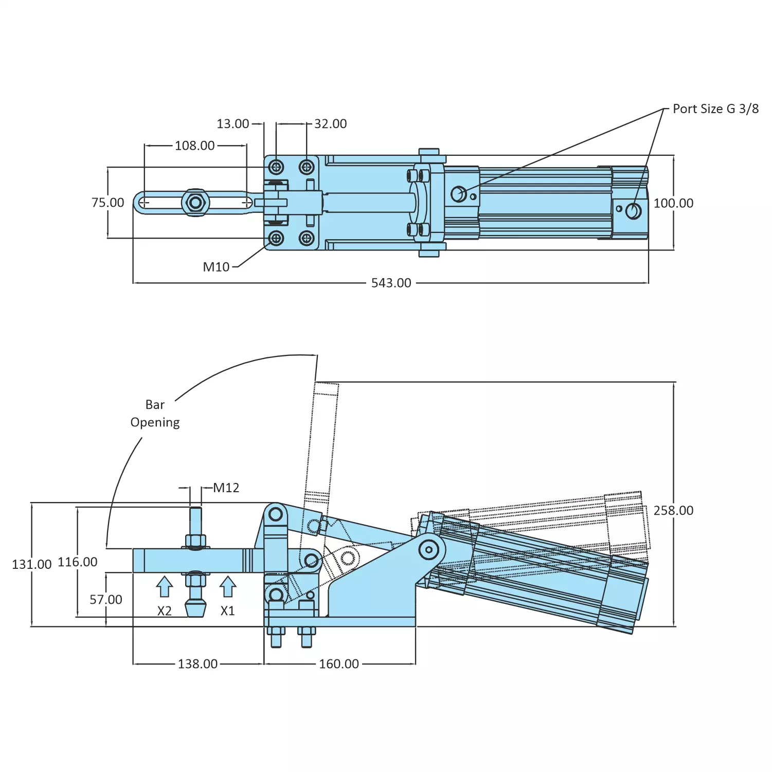 STEEL-SMITH Hold Down Action, AOT-57124-UB