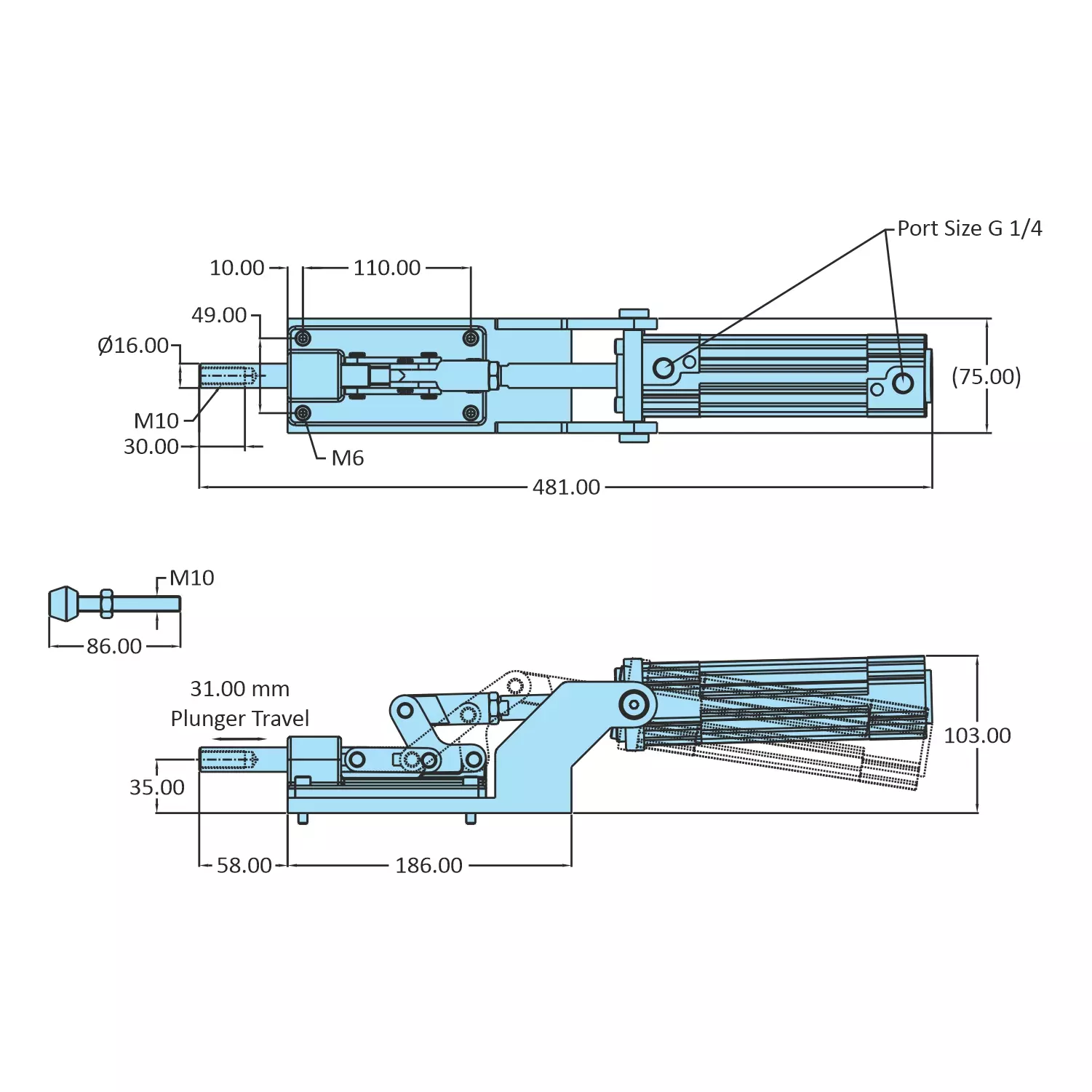 STEEL-SMITH Straight Line Action, AOT-3550-HTC