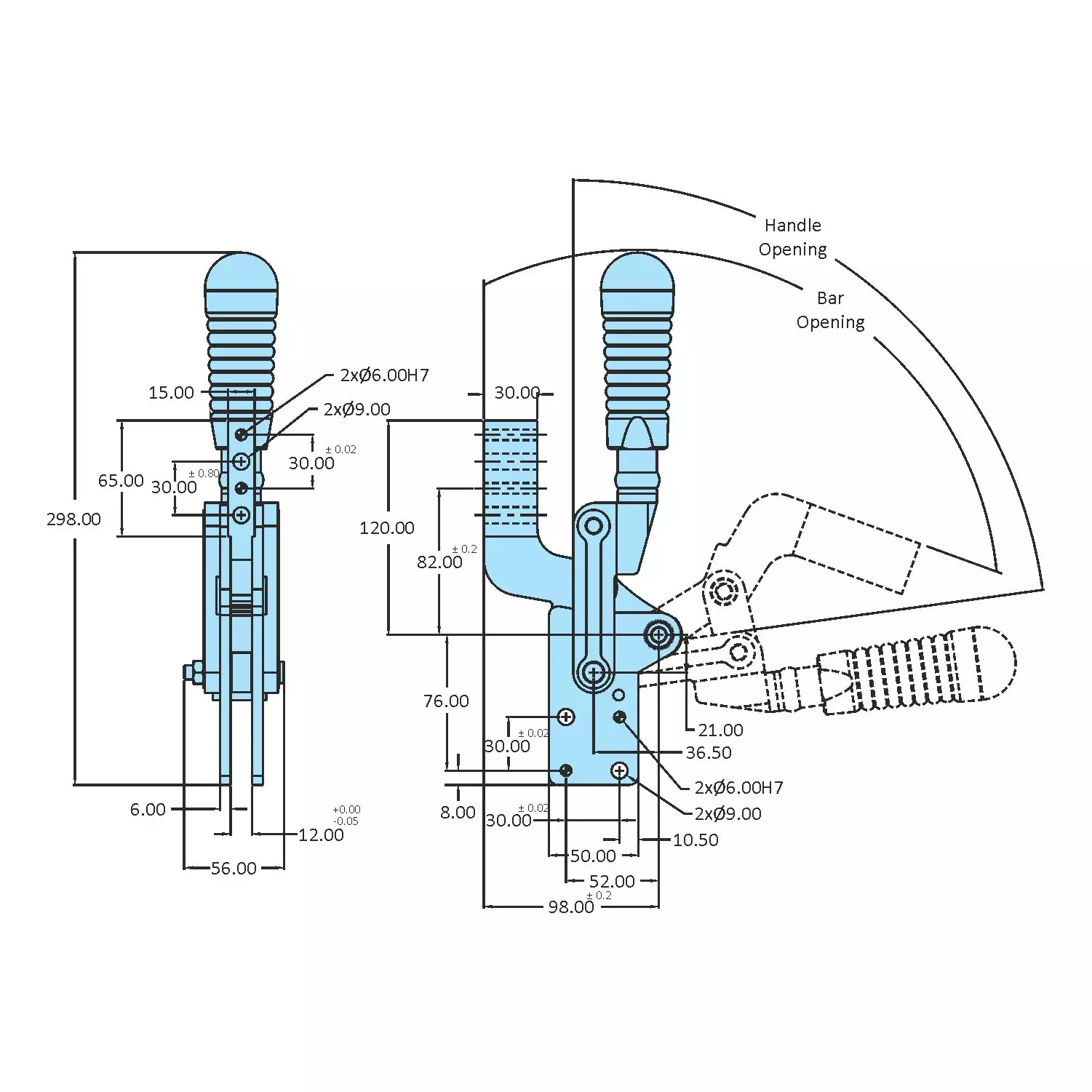 STEEL-SMITH Vertical Arm Automotive Clamps 11.80kN HV-1200-V-TM-TU
