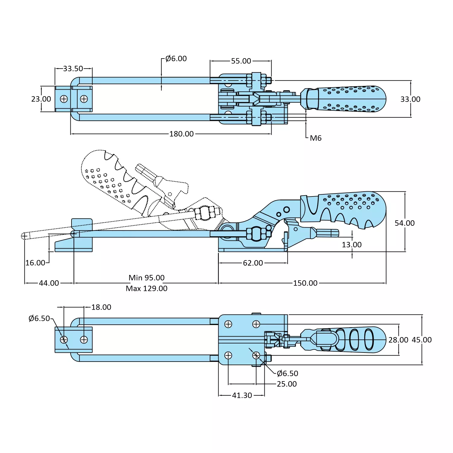 STEEL-SMITH Pull Action Clamps With Additional Locking Mechanism 3.40kN PAH-5271-TRIG-M50-SS
