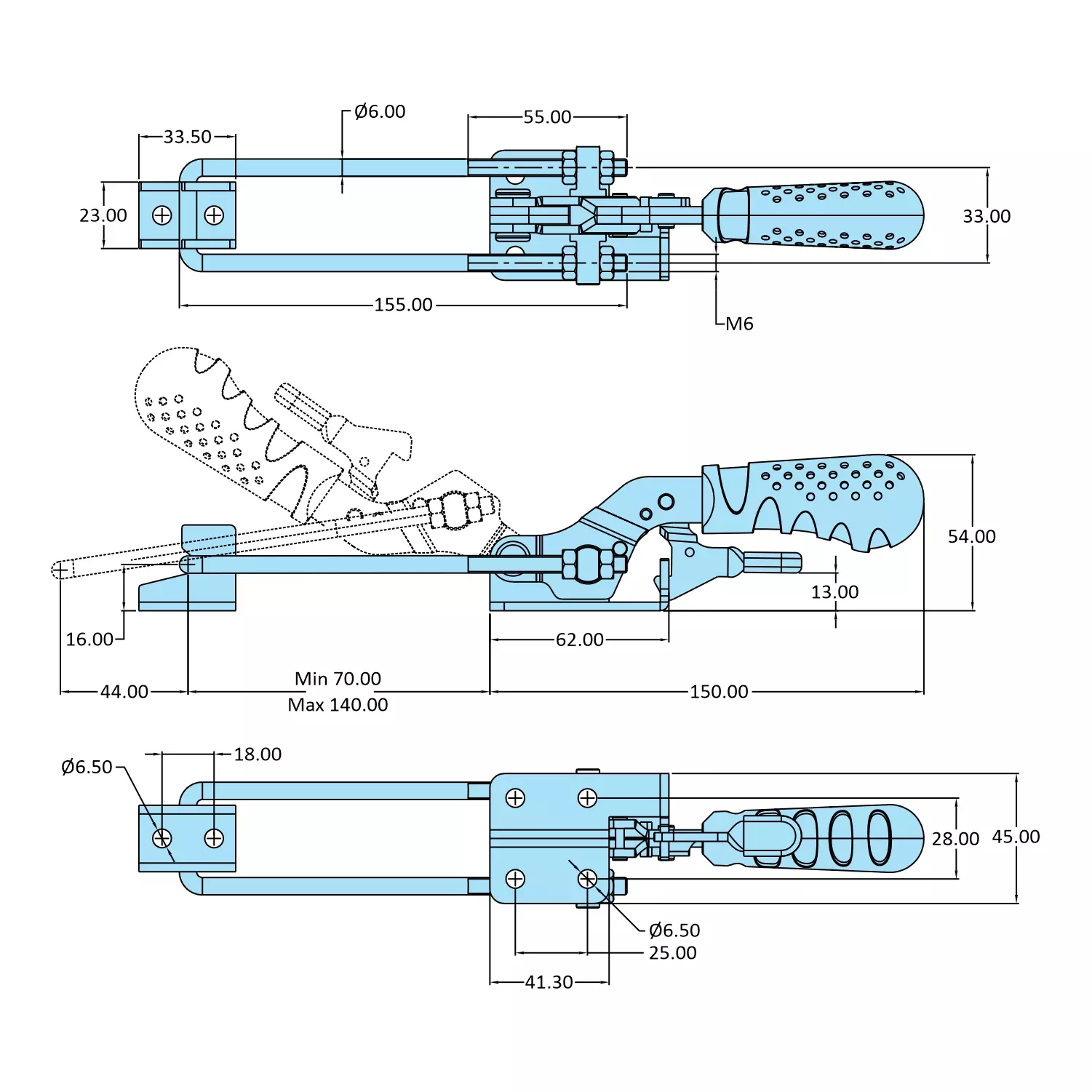 STEEL-SMITH Pull Action Clamps With Additional Locking Mechanism 3.40kN PAH-5271-TRIG-M25