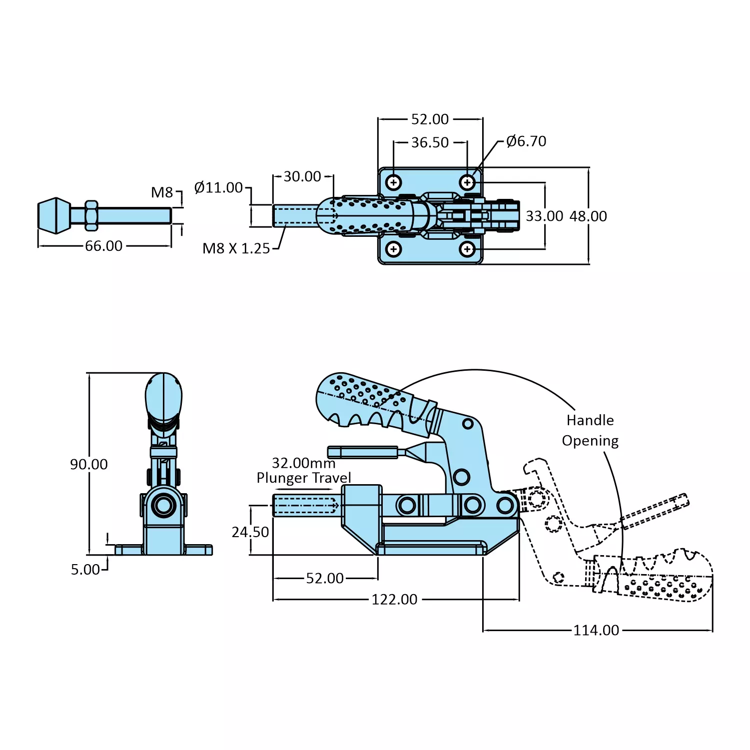 STEEL-SMITH Clamps With Additional Locking Mechanism 2.90 kN HTC-603-TRIG