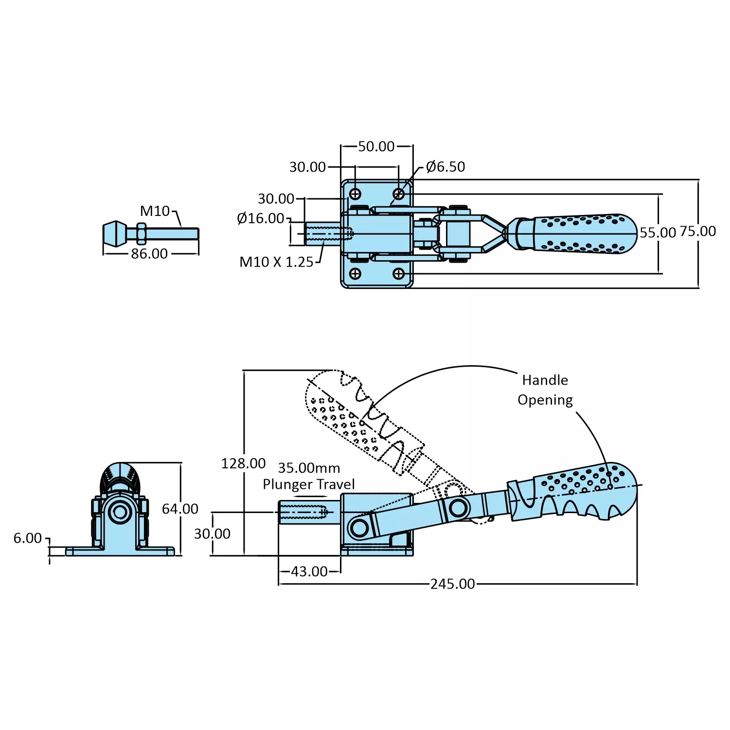 STEEL-SMITH Medium/Heavy Duty Clamp Flanged Base, HTC-3235