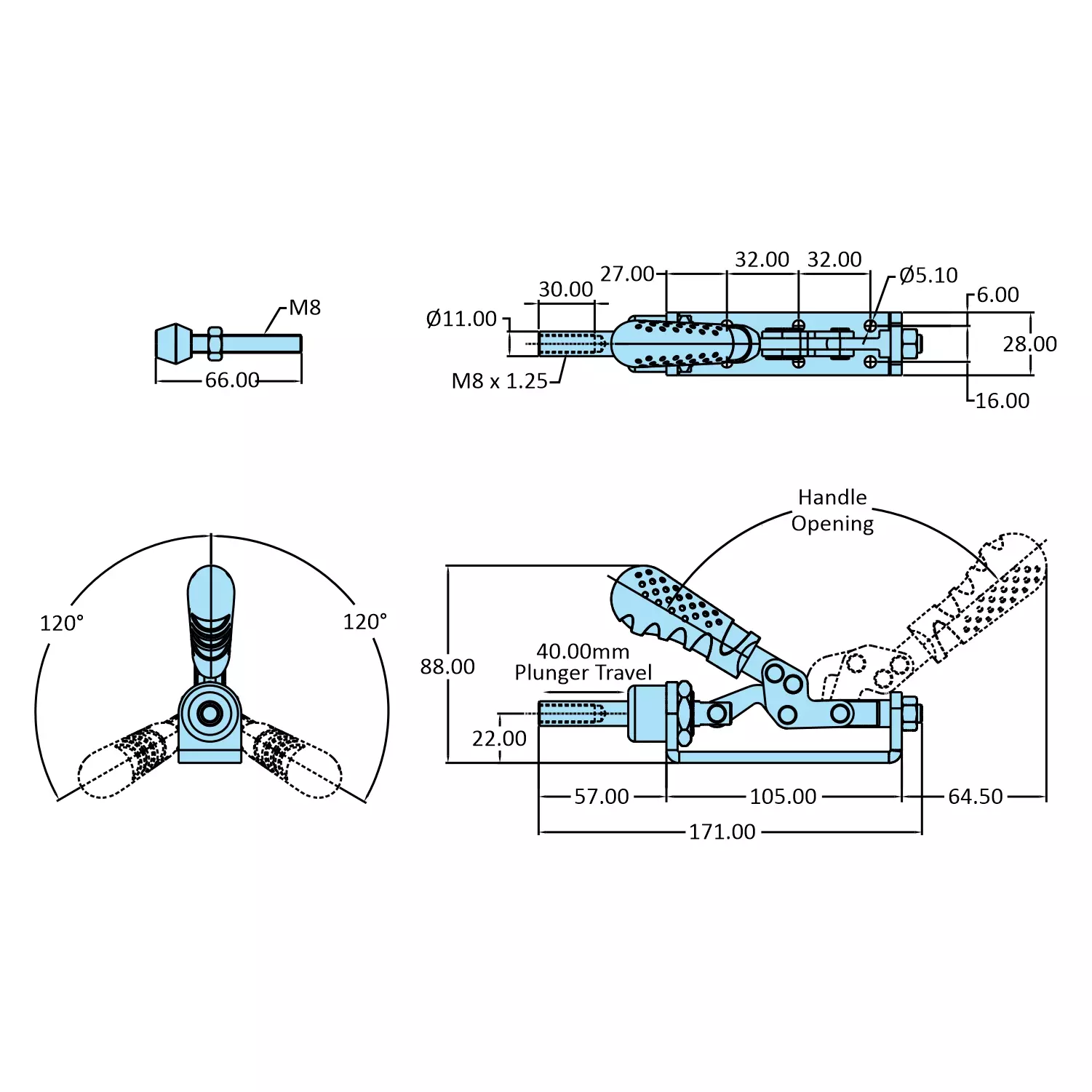 STEEL-SMITH Medium Duty Clamp Flanged Base, HTC-606