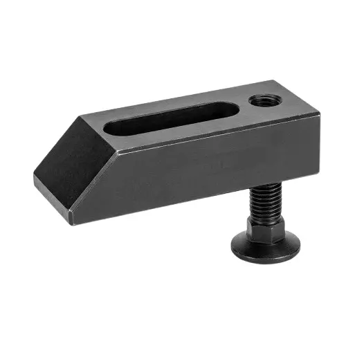 Unique Tapped End Strap Clamp with Adjustable Support 60x38x180 mm Size Black for Industrial Use, U 18