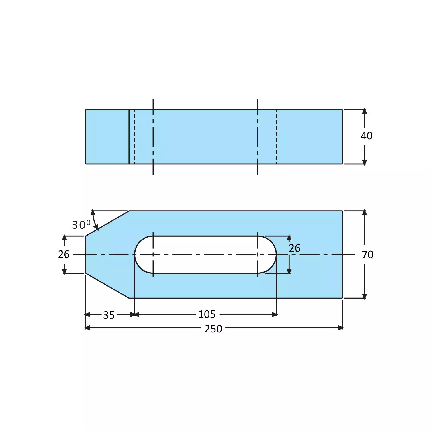 STEEL-SMITH Strap Clamp Flat for M24 SCF-24250