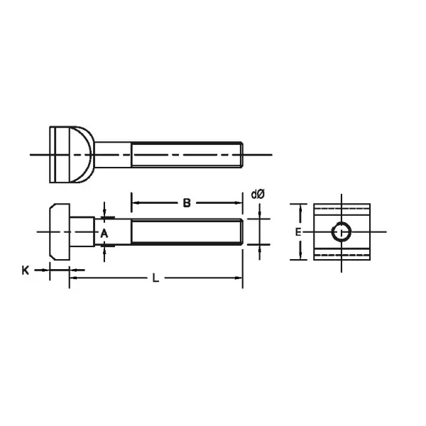 Clamp Smith T-Bolt 28 mm Size M24 Thread and 150 mm Length Forged Head Rolled Thread High Tensile Steel, CSTB-2428-150