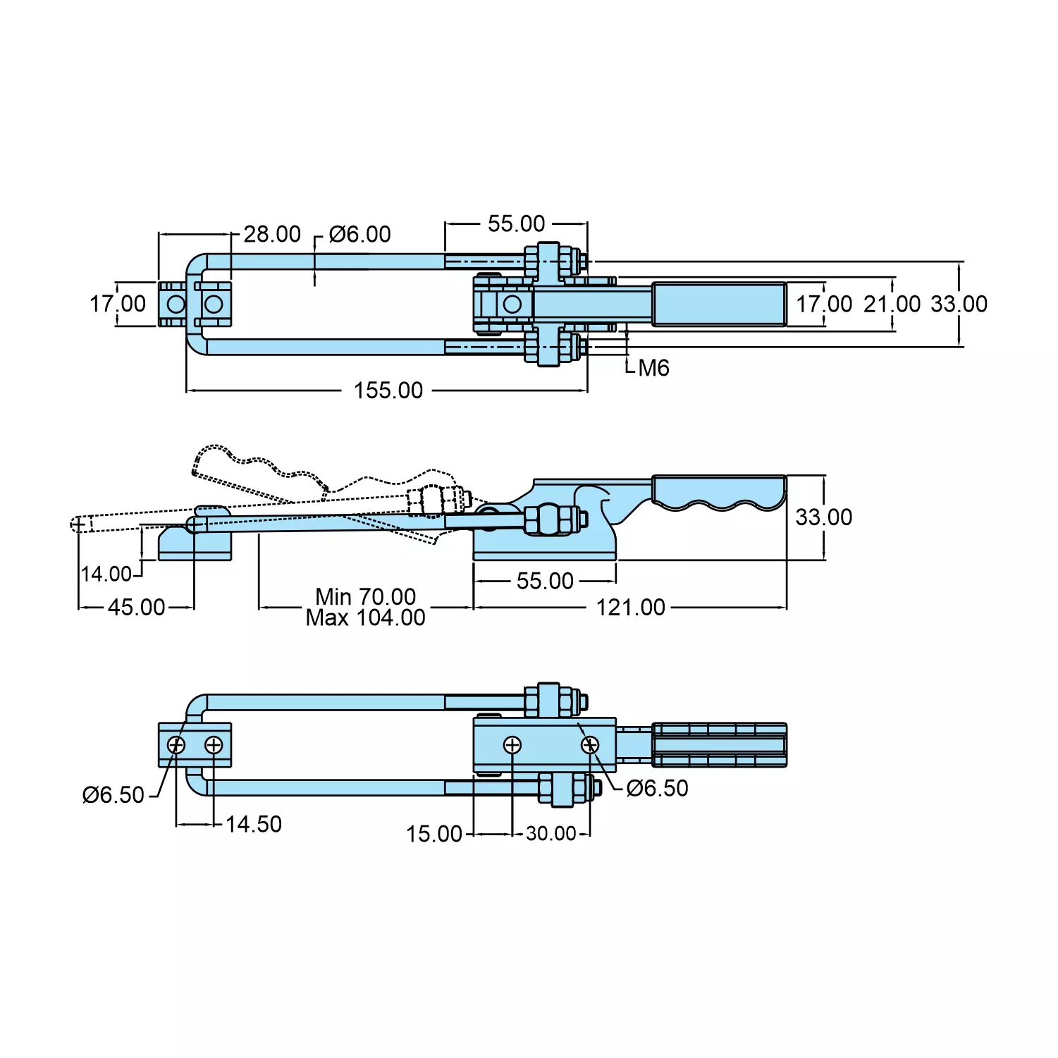 steel-smith-pull-action-clamp-flanged-base-zinc-plated-pah-35-2000-m25-ss