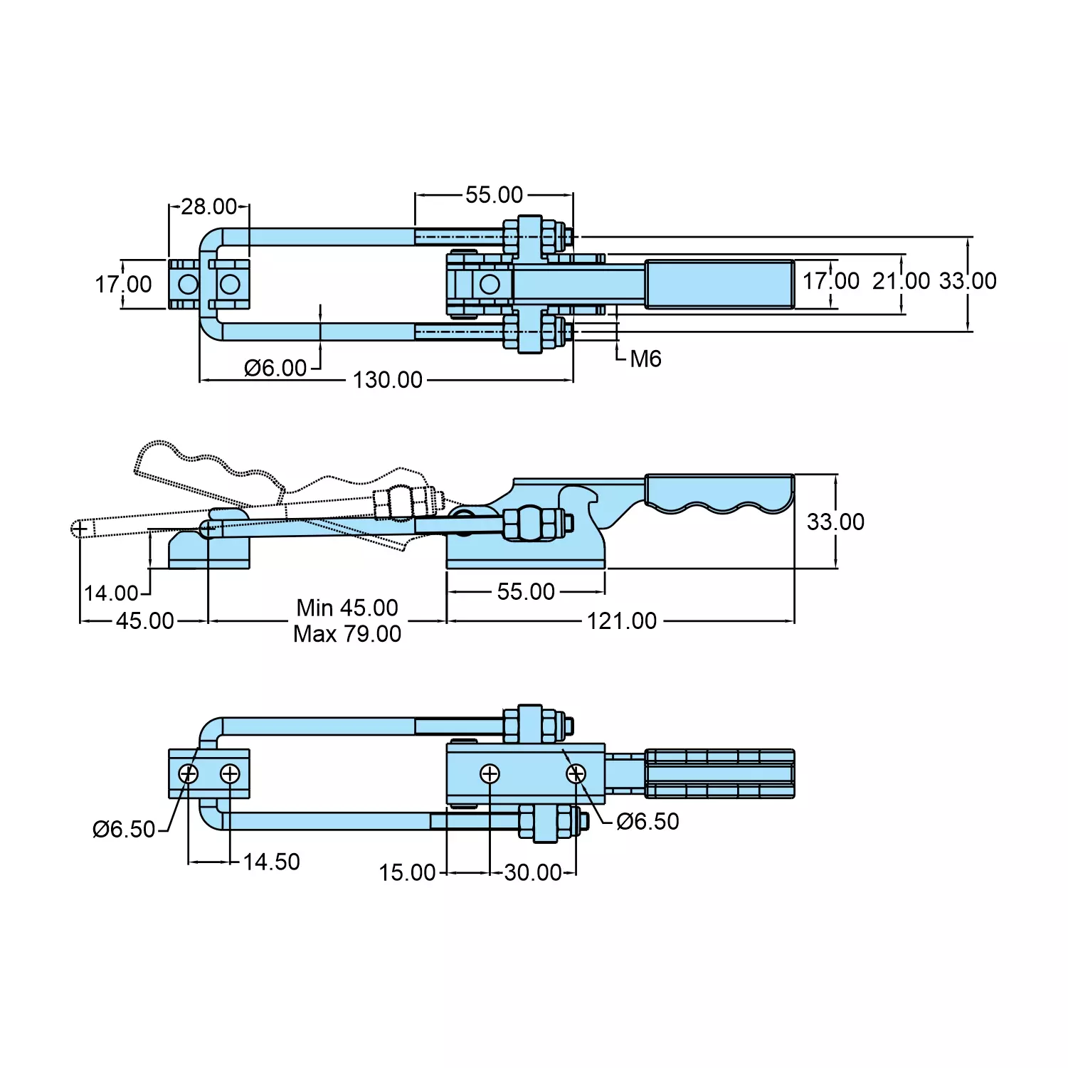 steel-smith-pull-action-clamp-flanged-base-zinc-plated-pah-35-2000-ss