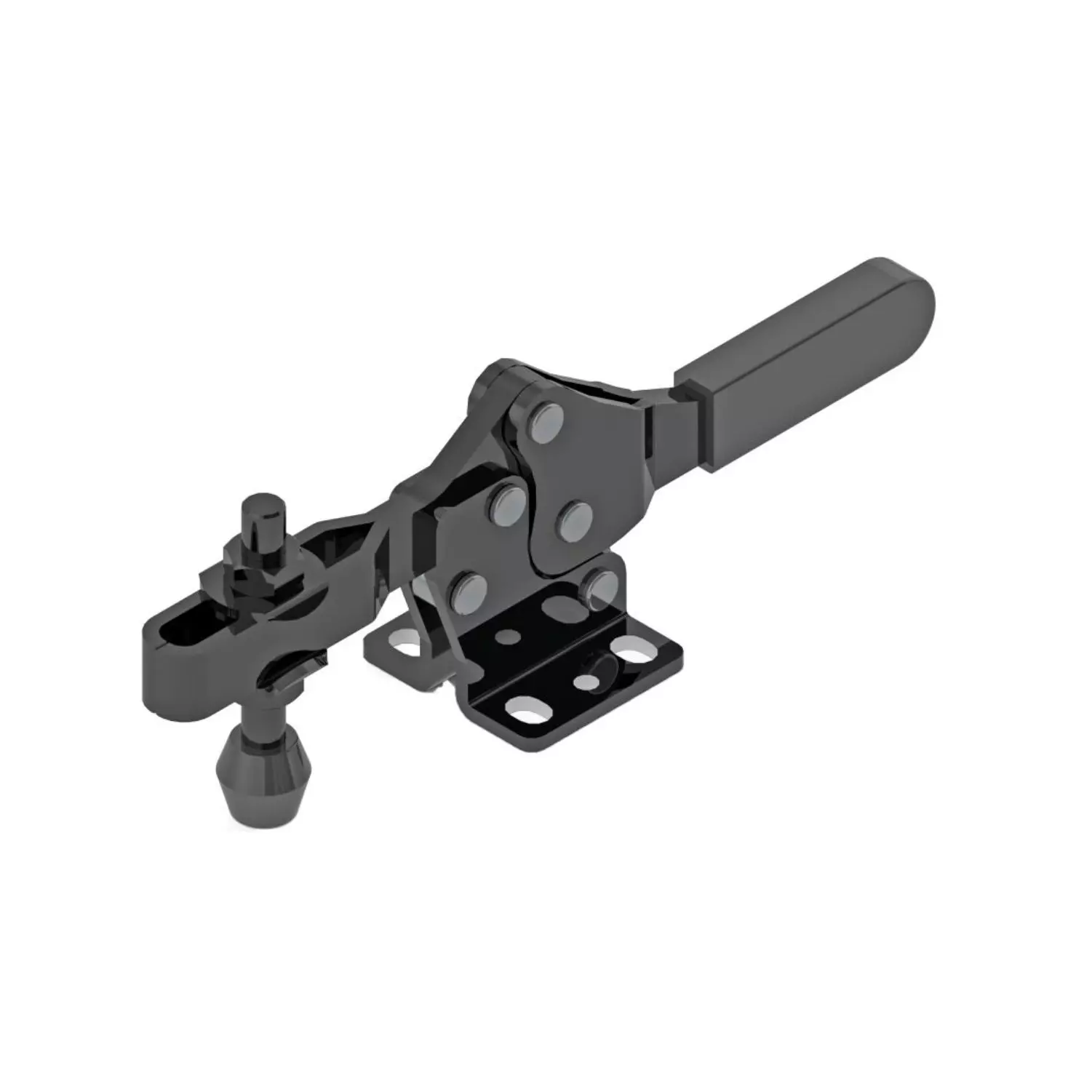 STEEL-SMITH Flanged Base H Series Horizontal Hold Down All Black Action Clamp