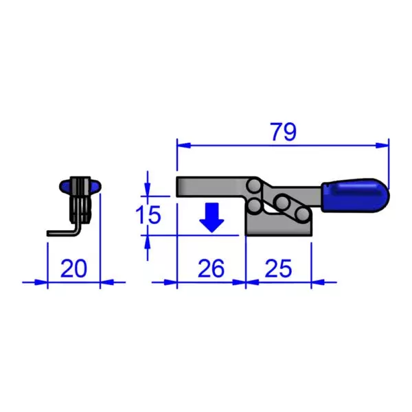 sandfield-mh-series-horizontal-action-toggle-clamp-base-mount-heavy-gauge-steel-adjustable-26-mm-bar-length-mh1-urb