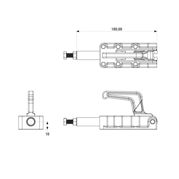 sandfield-cp-series-plunger-action-nose-mounted-toggle-clamp-heavy-gauge-steel-chemi-black-m10x75-mm-spindle-cp85