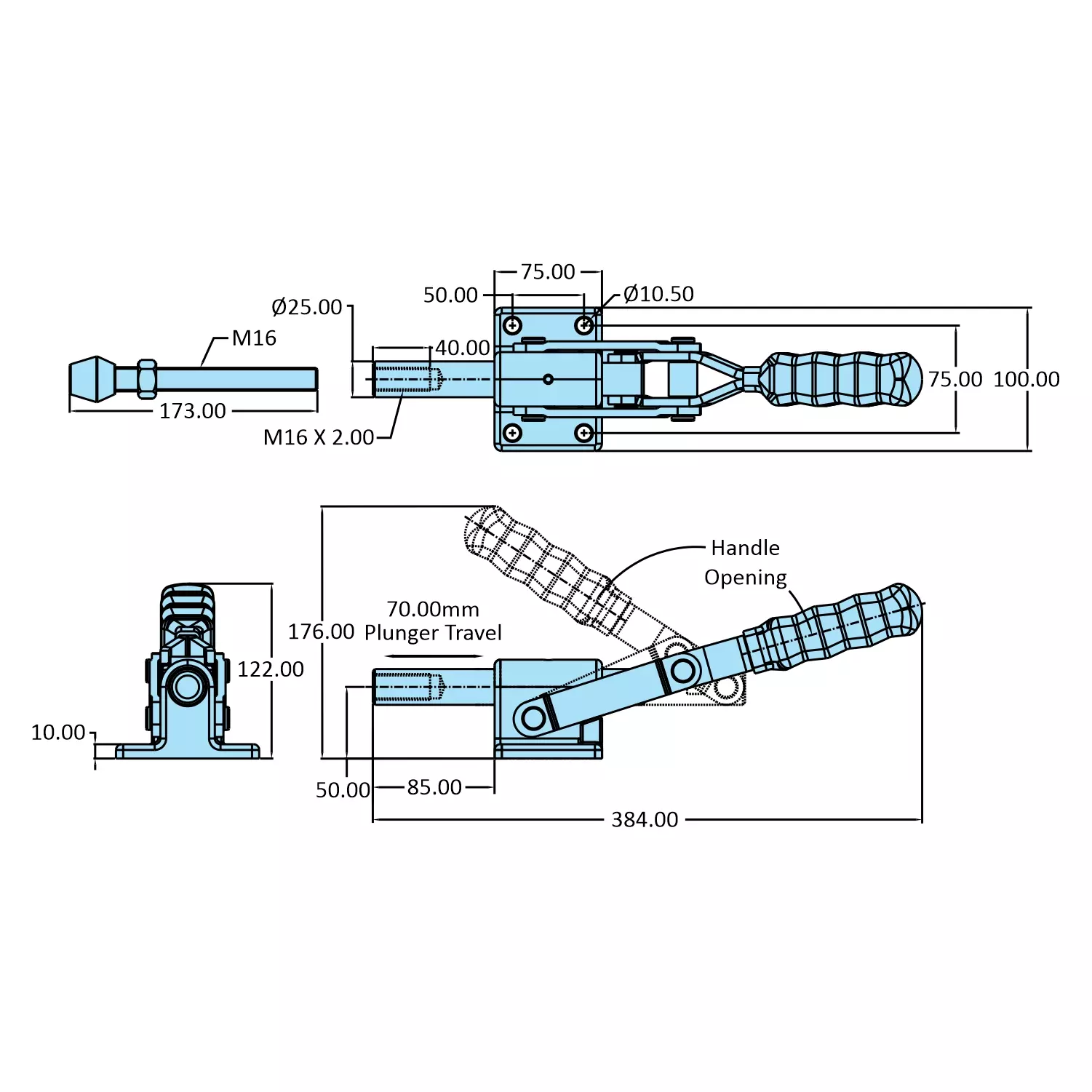 STEEL-SMITH Clamps Flanged Base 44.10 kN, HTC-5065
