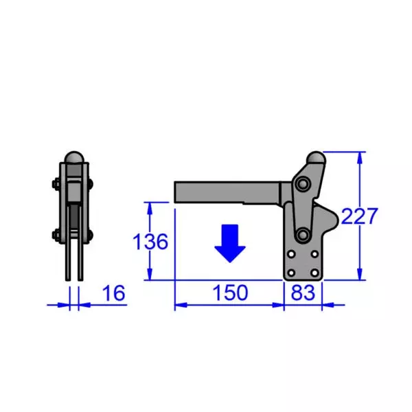 sandfield-m-series-heavy-duty-hand-clamp-toggle-clamp-template-mount-mild-steel-predrilled-153-mm-bar-length-m30-01-136