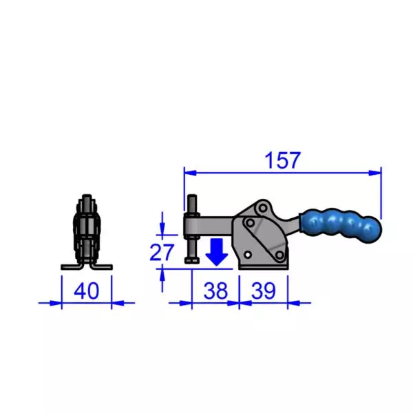 sandfield-mh-series-horizontal-action-toggle-clamp-base-mount-heavy-gauge-steel-fixed-38-mm-bar-length-mh4-sb