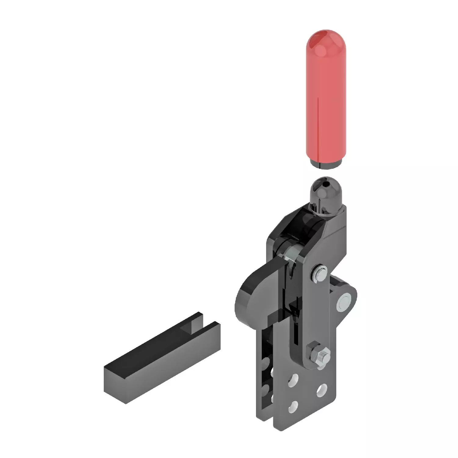 STEEL-SMITH Action Toggle Clamp Straight Base 2kN, HV-BII-100-BS