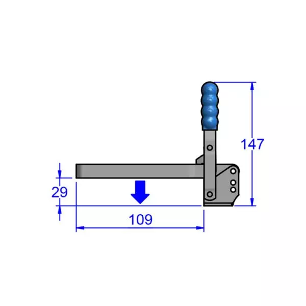 sandfield-mg-series-vertical-action-hold-down-toggle-clamp-base-mount-mild-steel-extended-109-mm-bar-length-mg84-ub-100