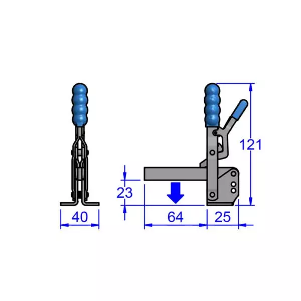 sandfield-mg-sl-series-trigger-locking-version-toggle-clamp-base-mount-mild-steel-solid-64-mm-bar-length-mg7-b-sl-ms