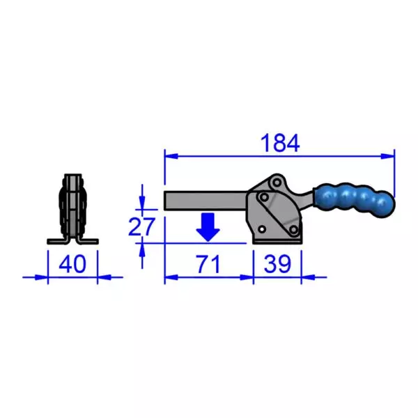 sandfield-mh-series-horizontal-action-toggle-clamp-base-mount-heavy-gauge-steel-solid-71-mm-bar-length-mh4-b