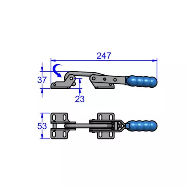 sandfield-hc-series-hook-action-toggle-clamp-heavy-gauge-steel-zinc-plated-84-mm-hook-length-hc02-with-latch-ms