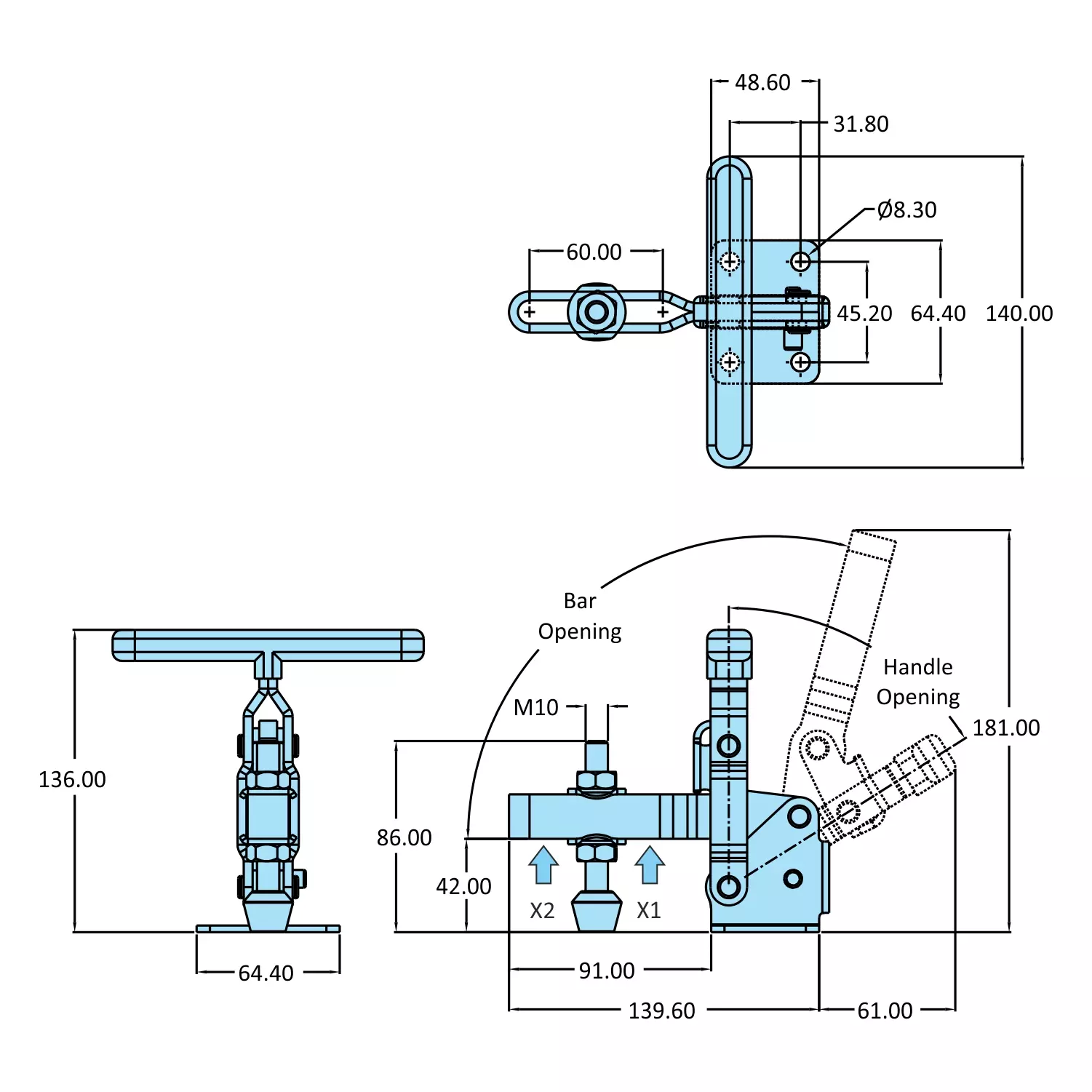 steel-smith-vertical-hold-down-action-t-handle-clamps-with-flanged-base-27kn-vtc-210-tu-ss