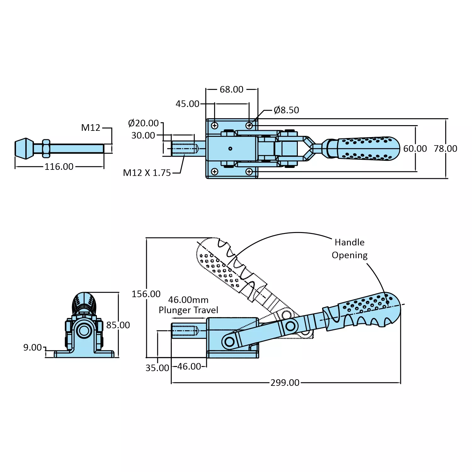 STEEL-SMITH Clamps Flanged Base 25.50 kN, HTC-3545