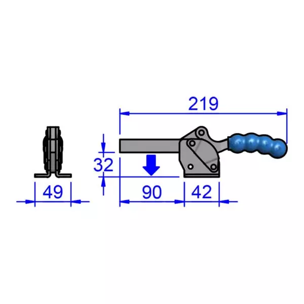 sandfield-mh-series-horizontal-action-toggle-clamp-base-mount-heavy-gauge-steel-solid-100-mm-bar-length-mh6-b