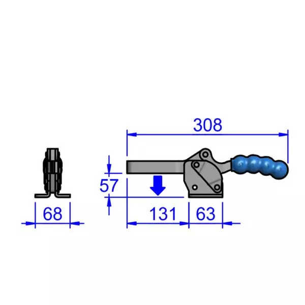 sandfield-mh-series-horizontal-action-toggle-clamp-base-mount-heavy-gauge-steel-adjustable-131-mm-bar-length-mh12-ub