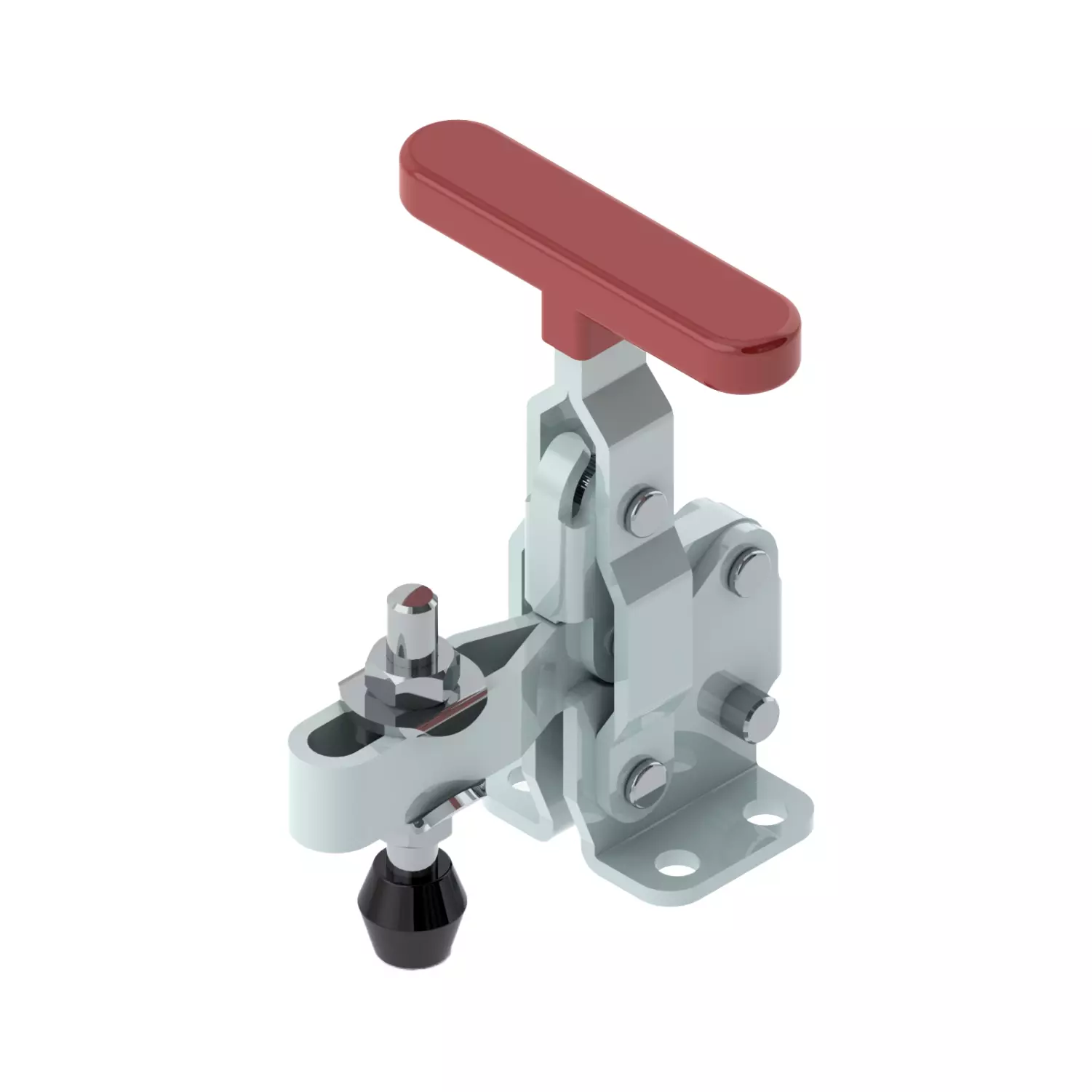 STEEL-SMITH Vertical Hold Down Action T-Handle Clamps Flanged Base 1.7kN, VTC-207-TU-SS