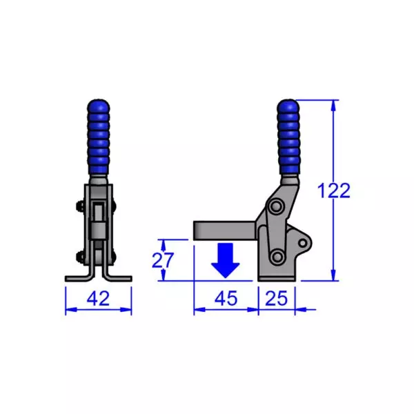 sandfield-m-series-heavy-duty-toggle-clamp-base-mount-heavy-gauge-steel-adjustable-45-mm-bar-length-m17-ub