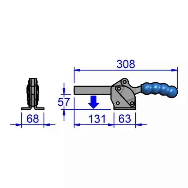 sandfield-mh-series-horizontal-action-toggle-clamp-base-mount-heavy-gauge-steel-solid-141-mm-bar-length-mh12-b