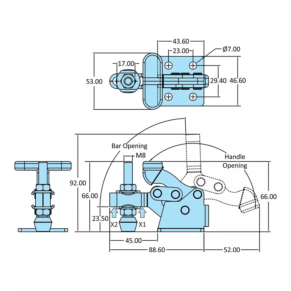STEEL-SMITH Horizontal Hold Down Action 1.4kN H-307-U